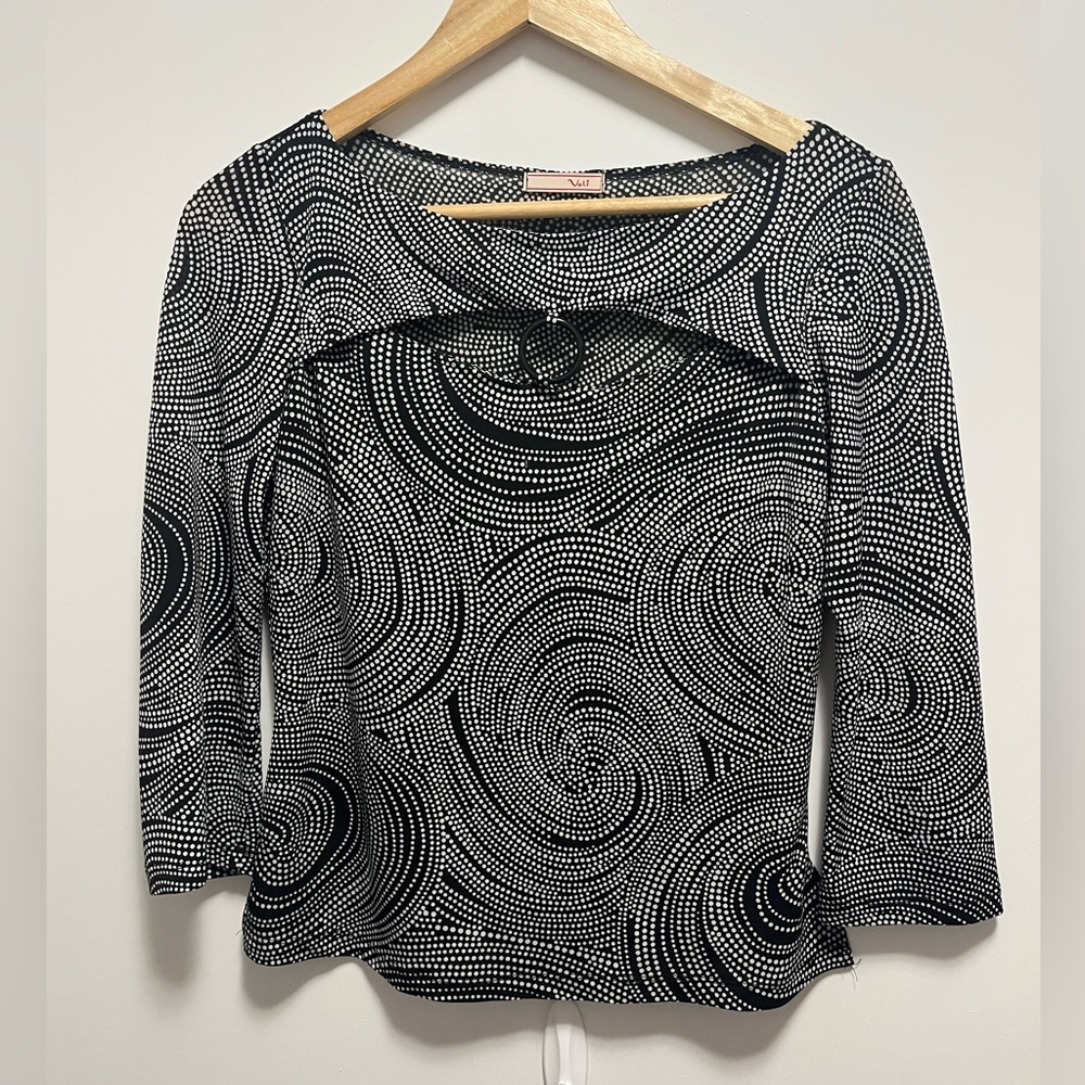 Y2K Volt Keyhole Neckline Abstract Swirl Top Womens size Medium